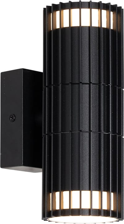 QAZQA boris - Design Wandlamp voor buiten - 2 lichts - D 11.3 cm - Zwart - Buitenverlichting