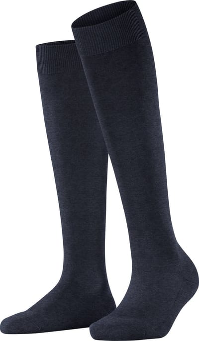 FALKE ClimaWool lang eenkleurig wol lyocell kniekousen dames blauw - maat 41-42
