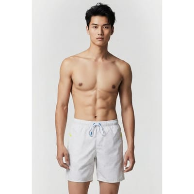Arena Men's  Pro_file Beach Bermuda Print White-soft Green Maat: XXL | Zwembroeken Outlet | Heren | Wit