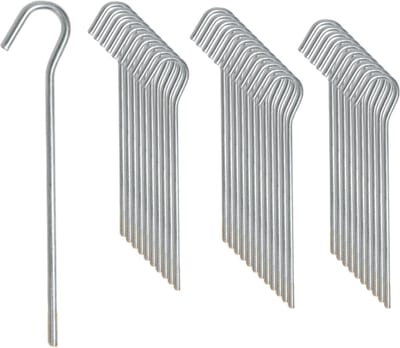 Tentharing | Grondpen | 30 Stuks | Ø5 x 230mm / 30mm | Stalen Staaf | Stormharing RVS