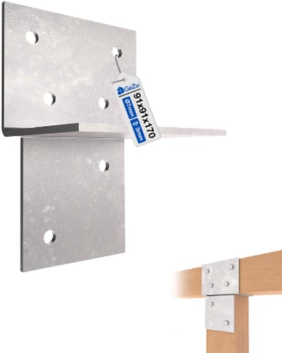 GeZu Impex Houtverbinding T-Stuk 91 × 91 mm – Thermisch Verzinkt