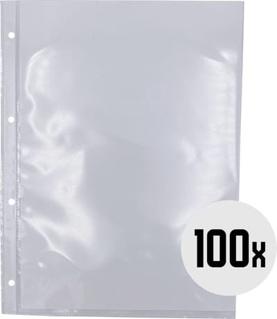 DULA Showtassen - Insteeekhoezen - 100 stuks - Glashelder - A4 - 4 gaten - Showtas PP