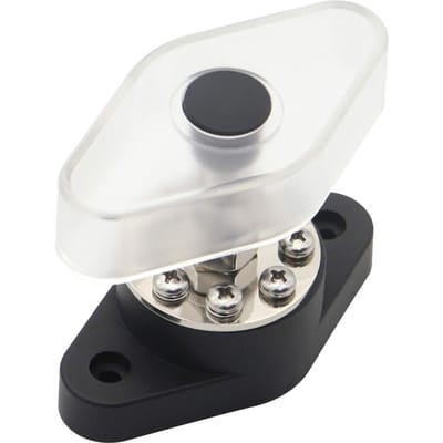 180A Stud Terminal Distributie Stud Junction Post 8 Klemmenblok DC48V met transparant deksel zwart