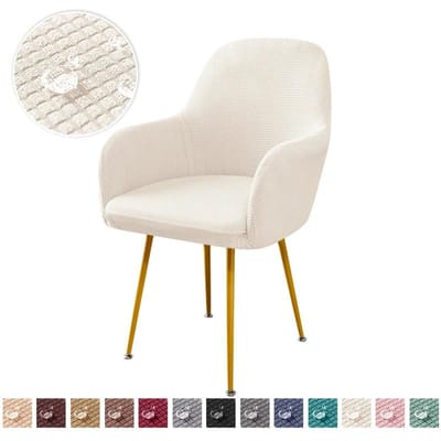Polar Fleece Fauteuilhoes Hoge Schuine Stoelhoezen Verfraaiing Eetkamer Kantoorstoel Zitting Slipcovers voor Woonkamer Keuken Hotel 1pc Chair cover white