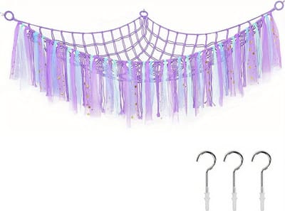 Livano Knuffel Net - Hangmat - Speelgoed - Opbergsysteem - Hangmat Voor Knuffels - Organizer - Paars