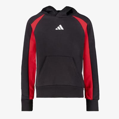 Adidas J CB FL HD kinder hoodie zwart rood - Maat 164/170