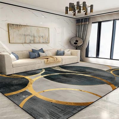 Modern Gouden Geometrisch Tapijt voor Woonkamer Grote Oppervlakte Decoratie Huiskleden voor Slaapkamer Zacht Antislip 200x300 Lounge Bankmat 120*160cm
