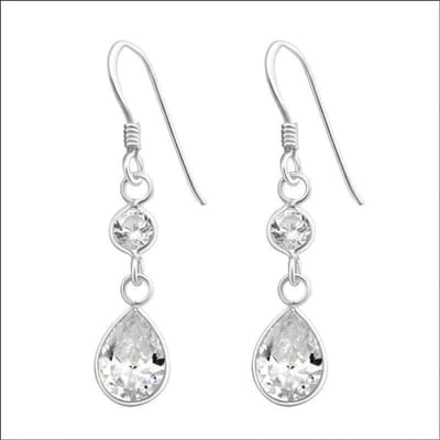 Aramat Jewels | Oorhangers | Zirkonia Rond Druppel Oorbellen | | | |8mm | Zilver | Kinderen, Volwassenen | Verkleurd niet