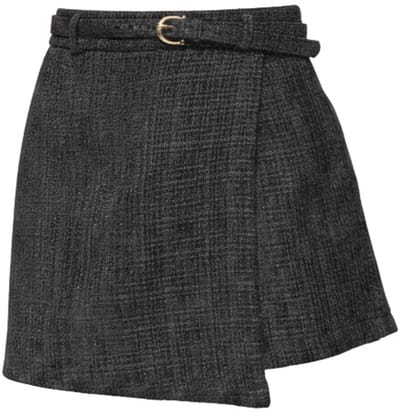 OMBRE Rok - Slim Fit - Viscose - Rits Zwart S