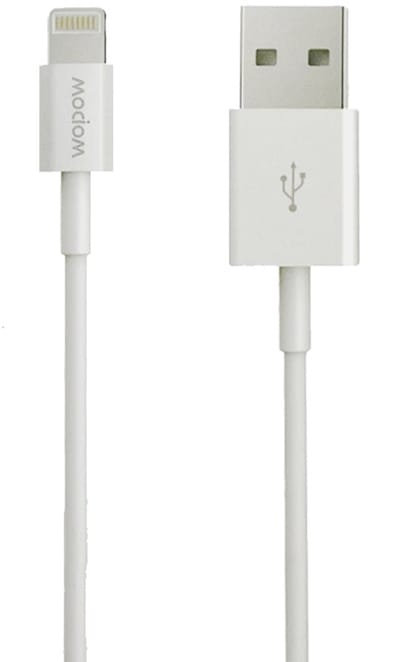 Wopow Lightning Naar USB-A Datakabel, LC505X, 1M, 2.4A, Wit, 6933185704026