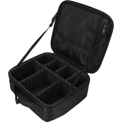 Mallette de Train de Maquillage Multiusage de Voyage avec Séparateurs Réglables pour Femmes et Filles Noir