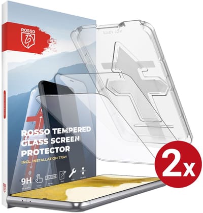 Rosso Screenprotector Geschikt voor Samsung Galaxy S22 | 9H Tempered Glass | Beschermglas | Glasplaatje | Case Friendly | Met Installatietray | Eenvoudige montage | 2-Pack