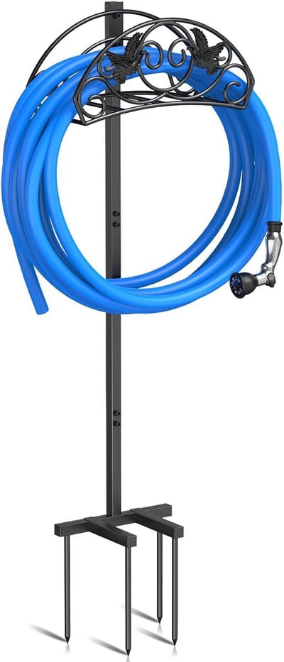 Tuinslanghouder - Slang standaard - Gazon water geven - Vrijstaand metalen ontwerp - 229 kg - blauw