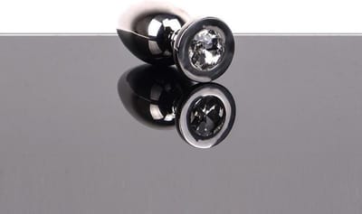Kiotos - Lichtgewicht Buttplug Metaal Met Wit Kristal - Medium