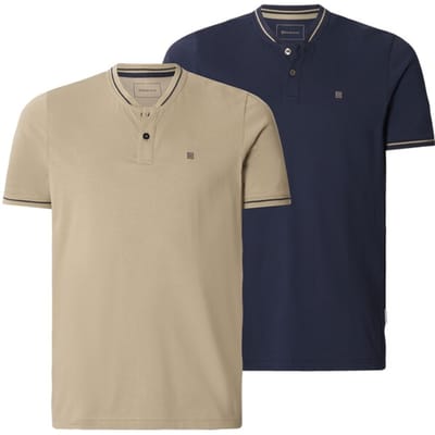 Babista herren Poloshirts, Set Van 2 - 48/50 - beige - Plus Size