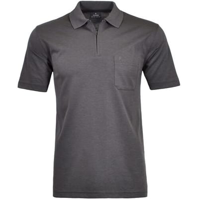 Ragman Uni Easy Care Zipper Poloshirt Pima Cotton Mix Dark Slate / male