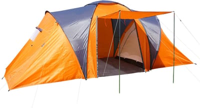 Campingtent Loksa, 4-persoons koepeltent iglo tent festivaltent, 4 persoons ~ oranje
