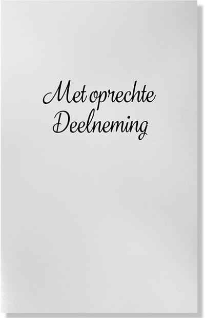Met Oprechte Deelneming wenskaart - 12x17cm - Gevouwen kaart inclusief envelop - Rouwkaart
