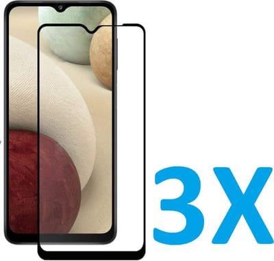 Volledige dekking Screenprotector Glas - Tempered Glass Screen Protector Geschikt voor: Samsung Galaxy A12 5G  / Samsung Galaxy M12 - 3x