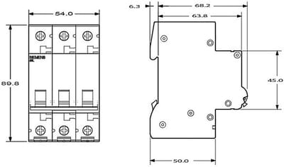 Automatische stroomonderbreker MCB Eco-Line 3-polig 16A type C 400V 6kA 10 stuks