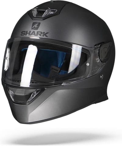 SHARK SKWAL 2.2 BLANK Motorhelm integraalhelm Mat Antraciet Mat - Maat S