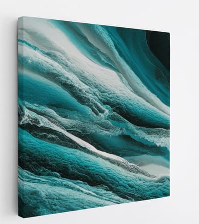Saammp Canvas Schilderij - Turqoise - Abstract - 20x20 - Foto op canvas - Wanddecoratie - Muurdecoratie Woonkamer - Slaapkamer decoratie - Canvas Print
