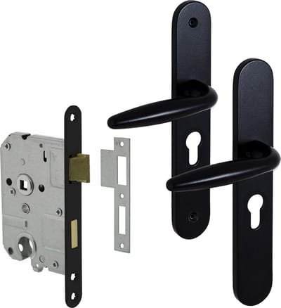 Eliot® Sofia deurbeslag set PC55 - incl. insteekslot profielcilinder - slotafstand 55mm - mat zwart