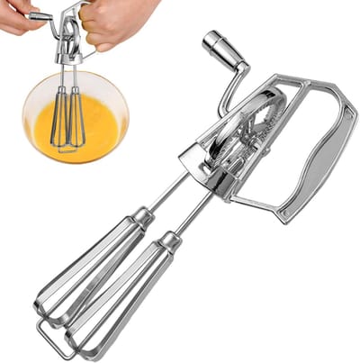 RVS Handmixer - Keuken Klopper - Bakken En Koken - Ergonomisch Ontwerp - 25.5x14 cm - Zilver