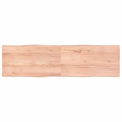 vidaXL - Tafelblad - natuurlijke - rand - 180x50x(2-4) - cm - eikenhout - lichtbruin