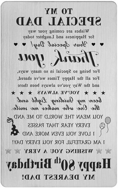 Verjaardagskaart Papa - Kaart Vader Cadeau Papa - Verjaardag Vieren - Roestvrij Staal - 8.6 x 5.4 cm - Papa 80e