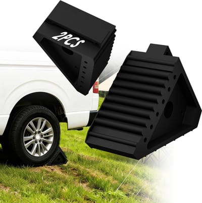 FroadpDreieck Unterlegkeile Auto Mit Griff Wohnung Radkeile Gummi 20x10x15 cm,Radstopper Bremskeil Radvorleger Als Set Für Pkw, Kfz,Wohnmobil,Anhänger-Schwarz,2 Pcs