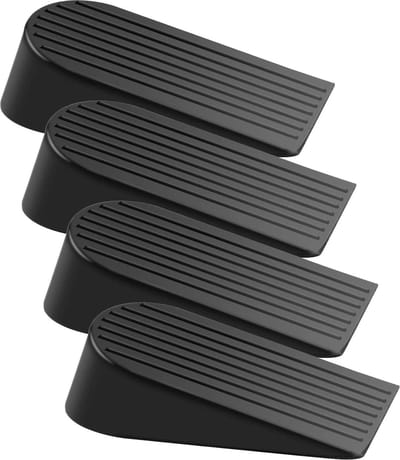 Extra grote rubberen deurstopper wig - 4 stuks - zware deurwig met antislip - voor vloeren, terrassen, huizen, kantoren en garages