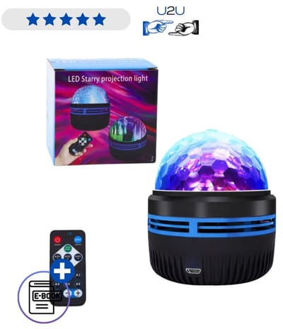 LED Sterren Projector Sterrenhemel Nachtlamp RGB Met Afstandsbediening Muziekmodus 360° Rotatie Met Ebook