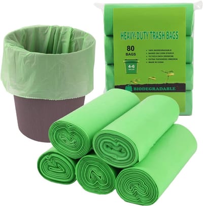Vuilniszakken - Afvalzakken - Huishoudelijk Gebruik - Biologisch Afbreekbaar - 4 Gallon 80 Stuks - Groen