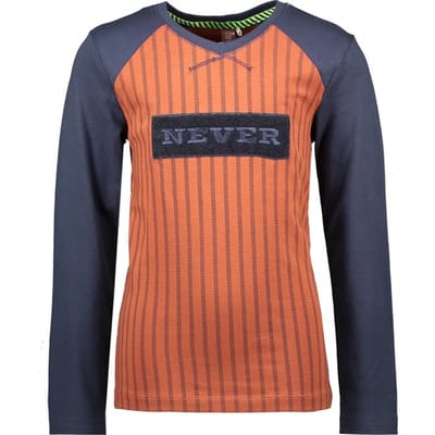 B-nosy - Maat 104 - Jongens T-shirt - Baseball cognac