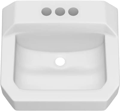 Wastafel Wandmontage - Badkamer Wasbak - Hygiënisch Werken - Glasachtig Porselein - 19-7/8 inch - Wit