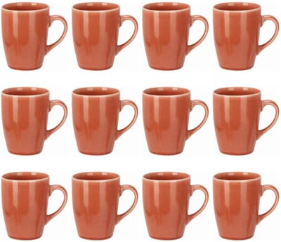 Siaki Koffiemok / theemok Faye - terra - set 12x - 340 ml - mokken - kerammiek - tas