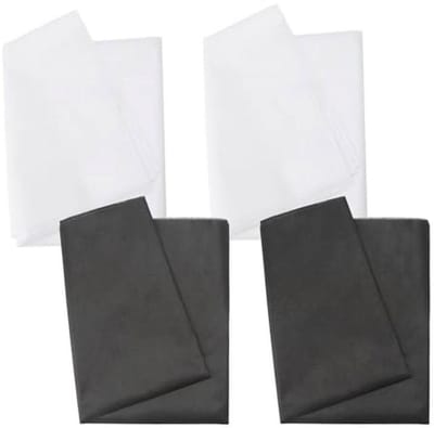 Strijkvlies 4 meter - 100 x 100 cm zwart wit lichtgewicht opstrijkbare inlegstof voor kleding en handwerk