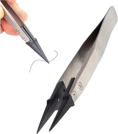 Precisie Pincet - Fijne Punt Clip - Kleine Onderdelen Hanteren - ESD-Veilige Punt - 13 cm Lengte - Zilver