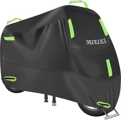 Waterdichte Motorhoes voor Buiten met Reflecterende Strips en Winddichte Beveiliging - Geschikt voor Scooter en Bromfiets (4XL: 295x110x140 cm)