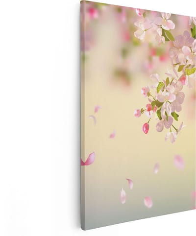 Artaza Canvas Schilderij Bloesem - 80x120 cm - Groot - Wanddecoratie Bloemen - Muurdecoratie Voorjaar - Schilderijen Op Canvas