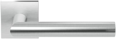 Deurkruk op rozet - RVS geborsteld - RVS - GPF - GPF1015.02 Deurklink op vierkante RVS, 50x50x8mm Toi paar rvs
