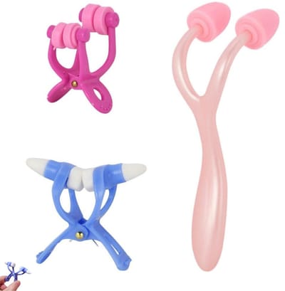 3 stuks - Neusklem - Neuslift- en Vormclip - Gebruikt voor het corrigeren, rechtzetten en vormgeven van de neus - blauw+roze - 13×4.5cm