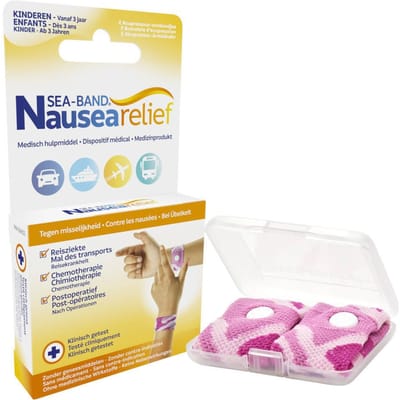 Seaband - Polsband - Wagenziekte/Reisziekte - Kinderen - 2 stuks Roze