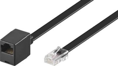 RJ45 - RJ45 8-aderige ISDN telefoon verlengkabel / zwart - 5 meter