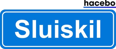 Hacebo - Plaatsnaam Sticker - 29x10 CM - Sluiskil sticker - Verkeersborden sticker - grappige cadeaus - Sluiskil