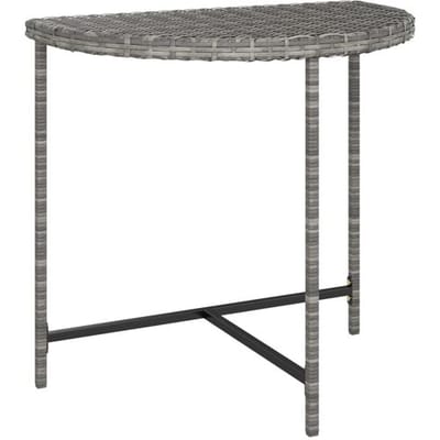 vidaXL - Tuintafel - 80x50x75 - cm - poly - rattan - grijs