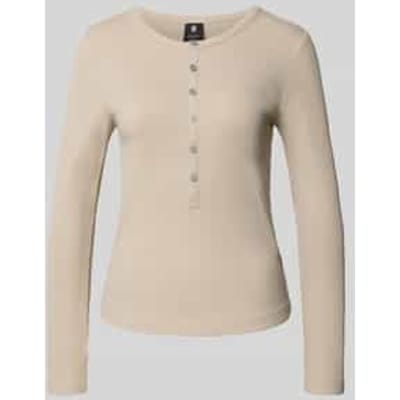 Slim fit shirt met lange mouwen, ronde hals en knoopsluiting
