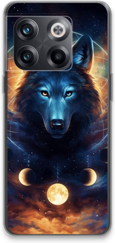 Case Company® - Hoesje geschikt voor OnePlus 10T hoesje - Wolf Dreamcatcher - Soft Cover Telefoonhoesje - Bescherming aan alle Kanten en Schermrand