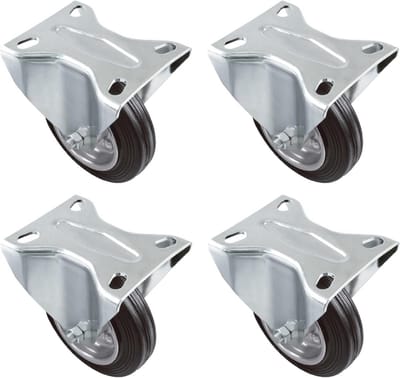 Set van 4 Stevige Zwenkwielen 100mm voor Verhuizen Meubels en Apparaten - 100kg Draagvermogen